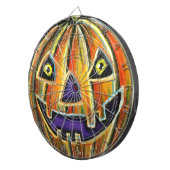 Falln Grinning Pumpkin Vintage Halloween Dartscheibe (Vorderseite rechts)