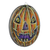 Falln Grinning Pumpkin Vintage Halloween Dartscheibe (Vorderseite Links)