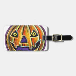 Falln Grinning Pumpkin Vintage Halloween Gepäckanhänger