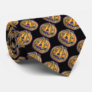 Falln Grinning Pumpkin Vintage Halloween Krawatte