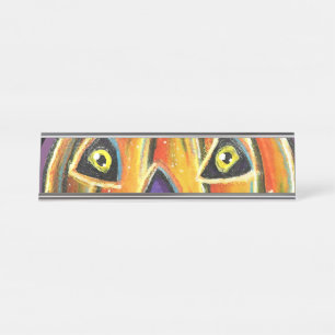 Falln Grinning Pumpkin Vintage Halloween Schreibtischnamensplakette