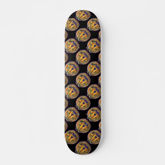 Falln Grinning Pumpkin Vintage Halloween Skateboard (Vorne)