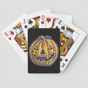 Falln Grinning Pumpkin Vintage Halloween Spielkarten