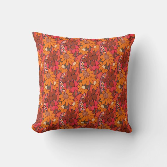 Falln Groovy Blume Kissen (Vorderseite)