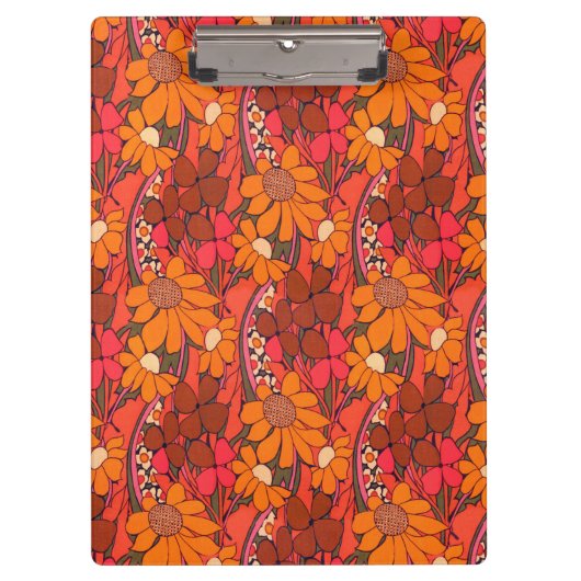 Falln Groovy Blume Klemmbrett (Vorderseite)