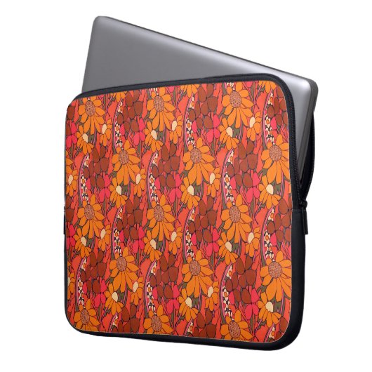Falln Groovy Blume Laptopschutzhülle (Vorderseite Links)