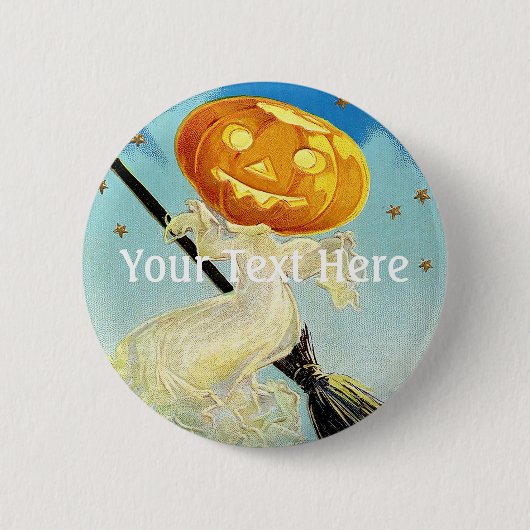 Falln Happy Halloween Pumpkin Hexe Button (Vorderseite)