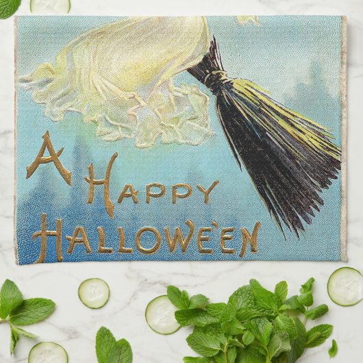 Falln Happy Halloween Pumpkin Hexe Geschirrtuch (Gefaltet)