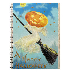 Falln Happy Halloween Pumpkin Hexe Notizblock