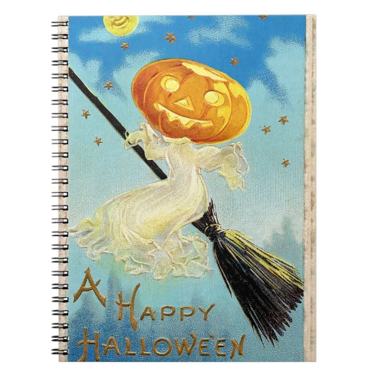 Falln Happy Halloween Pumpkin Hexe Notizblock (Vorderseite)