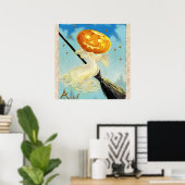 Falln Happy Halloween Pumpkin Hexe Poster (Heimbüro)