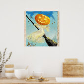 Falln Happy Halloween Pumpkin Hexe Poster (Küche)
