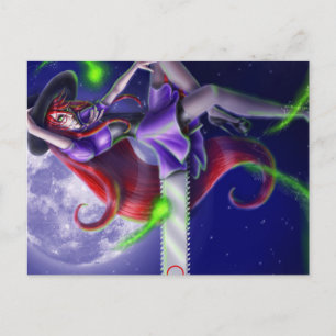 Falln Happy Halloween Pumpkin Hexe Postkarte