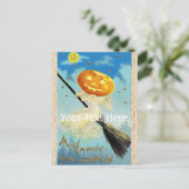 Falln Happy Halloween Pumpkin Hexe Postkarte (Stehend Vorderseite)