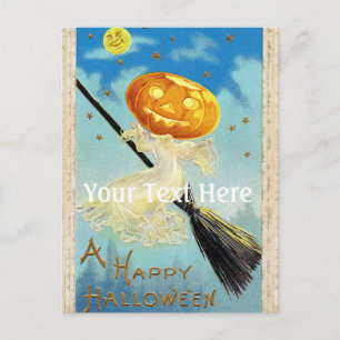 Falln Happy Halloween Pumpkin Hexe Postkarte