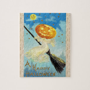Falln Happy Halloween Pumpkin Hexe Puzzle