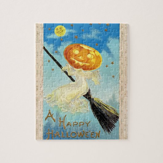 Falln Happy Halloween Pumpkin Hexe Puzzle (Vertikal)