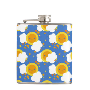 Falln Kawaii Moon, Sterne, Sonnenschein Flachmann