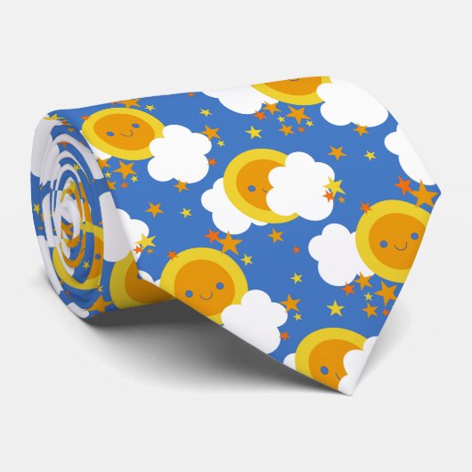 Falln Kawaii Moon, Sterne, Sonnenschein Krawatte (Gerollt)