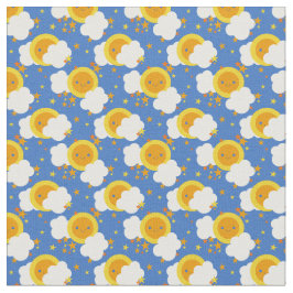 Falln Kawaii Moon, Sterne, Sonnenschein Stoff