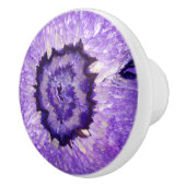 Falln lila Achat Geode Keramikknauf (Rechts)