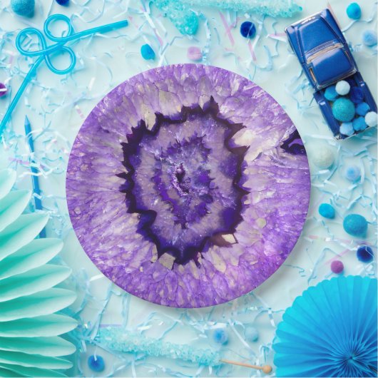 Falln lila Achat Geode Pappteller (Party)