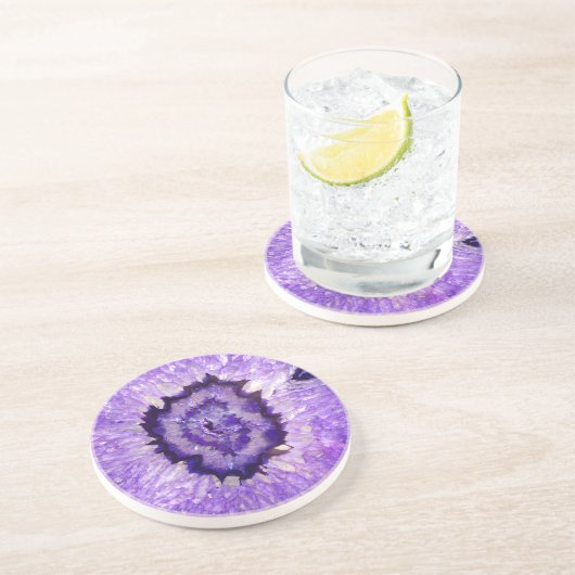 Falln lila Achat Geode Sandstein Untersetzer (Seite)