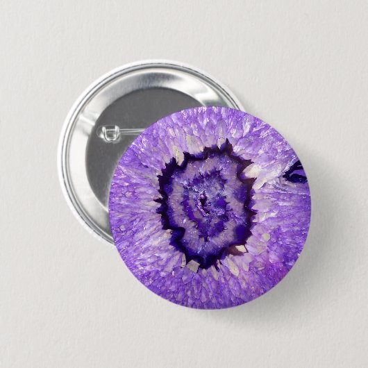 Falln Lila Agate Geode Button (Vorne & Hinten)