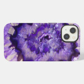 Falln Lila Agate Geode iPhone Hülle (Rückseite (Horizontal))