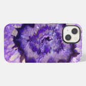 Falln Lila Agate Geode iPhone Hülle (Rückseite (Horizontal))