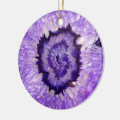 Falln Lila Agate Geode Keramik Ornament (Links)