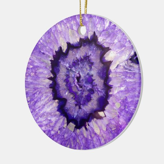 Falln Lila Agate Geode Keramik Ornament (Links)