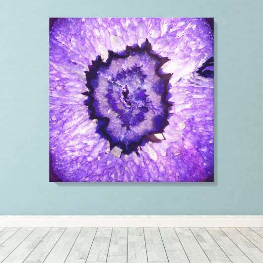 Falln Lila Agate Geode Leinwanddruck (Insitu (Holzboden))