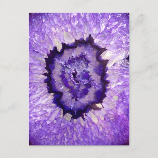 Falln Lila Agate Geode Postkarte (Vorderseite)
