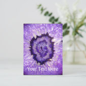 Falln Lila Agate Geode Postkarte (Stehend Vorderseite)