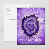 Falln Lila Agate Geode Postkarte (Vorne/Hinten)