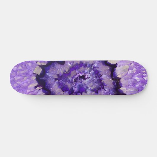 Falln Lila Agate Geode Skateboard (Horizontal)
