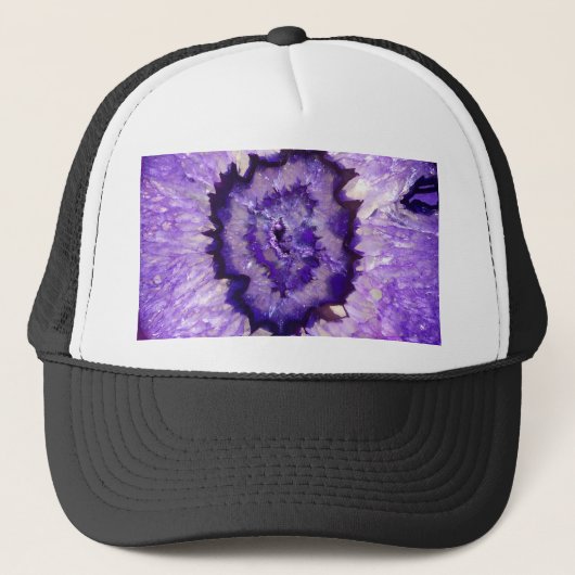 Falln Lila Agate Geode Truckerkappe (Vorderseite)