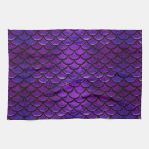 Falln Lila & Blue Mermaid Scales Geschirrtuch