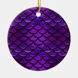 Falln Lila & Blue Mermaid Scales Keramik Ornament