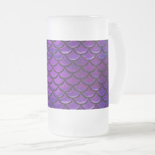 Falln Lila & Blue Mermaid Scales Mattglas Bierglas (VorderseiteRechts)
