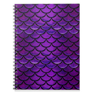 Falln Lila & Blue Mermaid Scales Notizblock