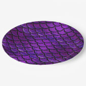 Falln Lila & Blue Mermaid Scales Pappteller (Schrägansicht)