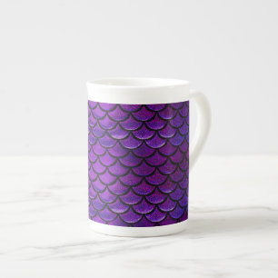 Falln Lila & Blue Mermaid Scales Porzellantasse