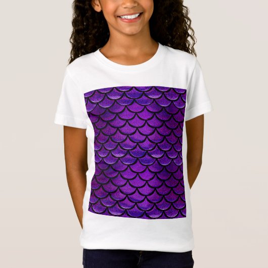 Falln Lila & Blue Mermaid Scales T-Shirt (Vorderseite)
