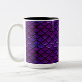 Falln Lila & Blue Mermaid Scales Zweifarbige Tasse (Links)