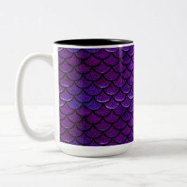 Falln Lila & Blue Mermaid Scales Zweifarbige Tasse