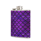 Falln lila u. blaue Meerjungfrau-Skalen Flachmann (Links)