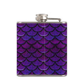 Falln lila u. blaue Meerjungfrau-Skalen Flachmann (Rückseite)