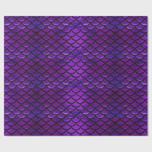 Falln lila u. blaue Meerjungfrau-Skalen Geschenkpapier (Flach)